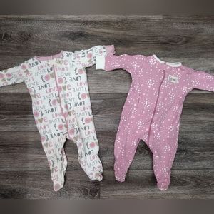 Gerber Baby Girl Footie PJ's Size 3-6M